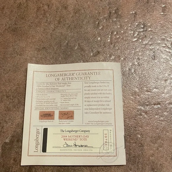 Longaberger 2004 Mother’s Day Weekend Tote - Picture 7 of 11